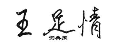 骆恒光王足情行书个性签名怎么写