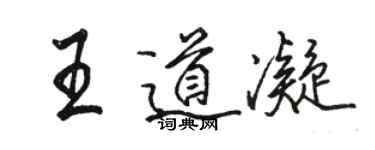 骆恒光王道凝行书个性签名怎么写