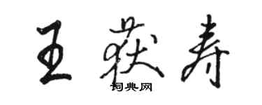 骆恒光王获寿行书个性签名怎么写
