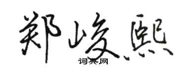 骆恒光郑峻熙行书个性签名怎么写