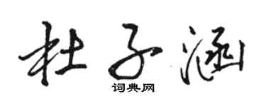 骆恒光杜子涵行书个性签名怎么写
