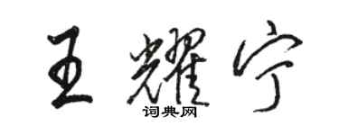 骆恒光王耀宁行书个性签名怎么写