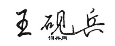 骆恒光王砚兵行书个性签名怎么写