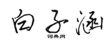 骆恒光白子涵行书个性签名怎么写
