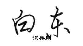 骆恒光白东行书个性签名怎么写