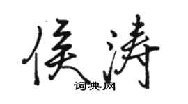 骆恒光侯涛行书个性签名怎么写