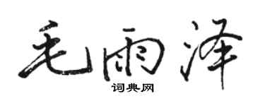 骆恒光毛雨泽行书个性签名怎么写