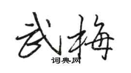 骆恒光武梅行书个性签名怎么写