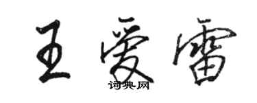 骆恒光王爱雷行书个性签名怎么写