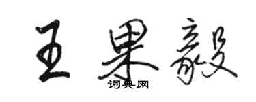 骆恒光王果毅行书个性签名怎么写