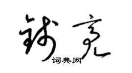 梁锦英钱亮草书个性签名怎么写