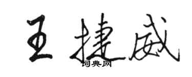 骆恒光王捷威行书个性签名怎么写