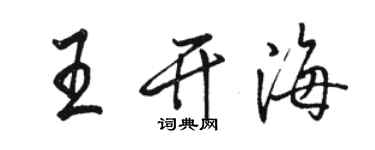 骆恒光王开海行书个性签名怎么写