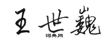 骆恒光王世巍行书个性签名怎么写