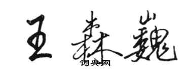 骆恒光王森巍行书个性签名怎么写