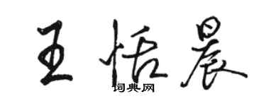 骆恒光王恬晨行书个性签名怎么写