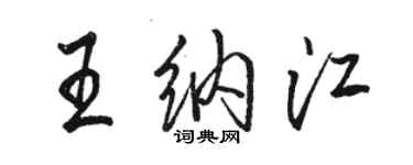 骆恒光王纳江行书个性签名怎么写
