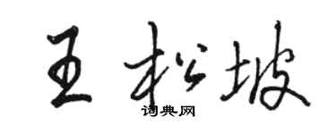 骆恒光王松坡行书个性签名怎么写
