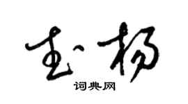 梁锦英武杨草书个性签名怎么写