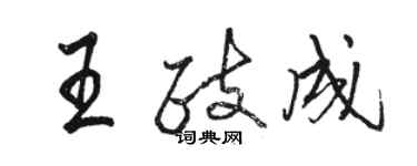 骆恒光王政成行书个性签名怎么写
