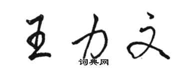 骆恒光王力文行书个性签名怎么写