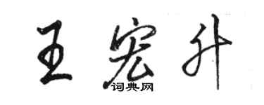 骆恒光王宏升行书个性签名怎么写