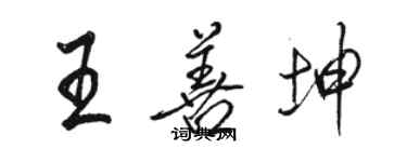 骆恒光王善坤行书个性签名怎么写