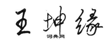 骆恒光王坤缘行书个性签名怎么写