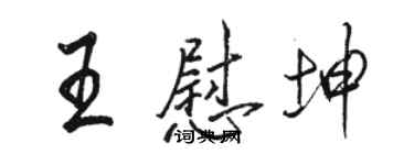 骆恒光王慰坤行书个性签名怎么写