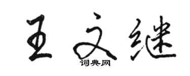 骆恒光王文继行书个性签名怎么写