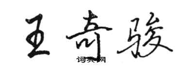 骆恒光王奇骏行书个性签名怎么写