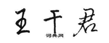 骆恒光王干君行书个性签名怎么写