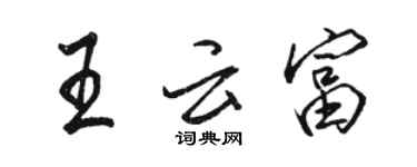 骆恒光王云富行书个性签名怎么写
