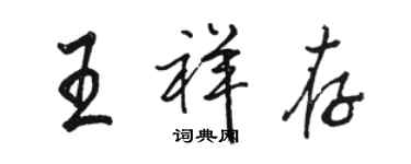 骆恒光王祥存行书个性签名怎么写