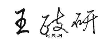 骆恒光王政研行书个性签名怎么写