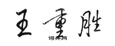 骆恒光王重胜行书个性签名怎么写