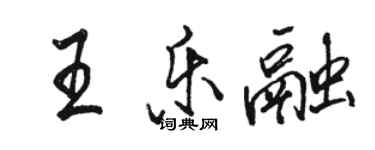 骆恒光王乐融行书个性签名怎么写