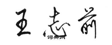 骆恒光王志前行书个性签名怎么写