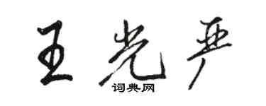 骆恒光王光严行书个性签名怎么写