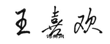 骆恒光王喜欢行书个性签名怎么写