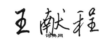 骆恒光王献程行书个性签名怎么写