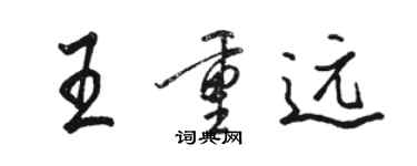 骆恒光王重远行书个性签名怎么写