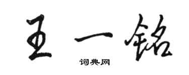 骆恒光王一铭行书个性签名怎么写