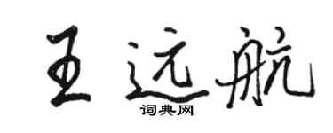 骆恒光王远航行书个性签名怎么写