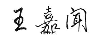 骆恒光王嘉闻行书个性签名怎么写