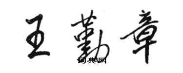 骆恒光王勤章行书个性签名怎么写