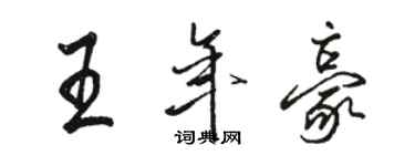 骆恒光王年豪行书个性签名怎么写