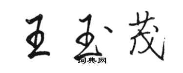骆恒光王玉茂行书个性签名怎么写
