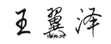 骆恒光王翼泽行书个性签名怎么写