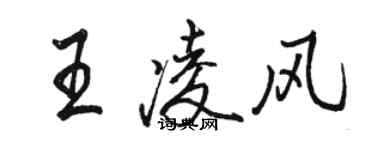 骆恒光王凌风行书个性签名怎么写